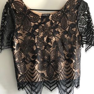 Express Cropped Lace Top